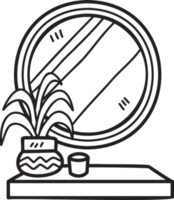 illustration de miroir rond dessiné à la main png