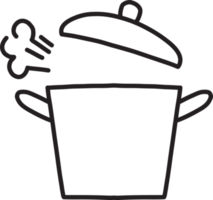 Hand Drawn cooking pot illustration png