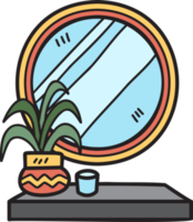 Hand Drawn round mirror illustration png