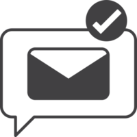 message box with email illustration in minimal style png