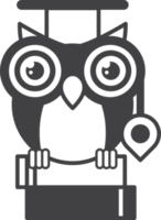 owl and book illustration in minimal style png