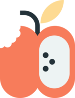 ilustração de maçã mordida em estilo minimalista png