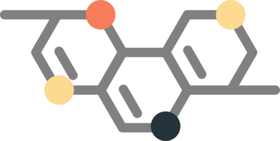 ilustración de moléculas y átomos en estilo minimalista png
