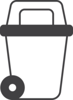 trash can with wheels illustration in minimal style png