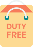 duty free shopping bag illustration in minimal style png