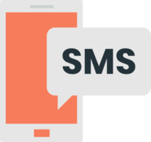 Smartphone with email messages illustration in minimal style png