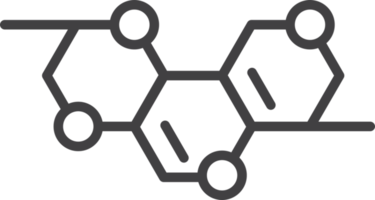 illustration de molécules et d'atomes dans un style minimal png