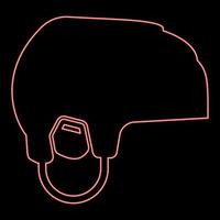 casco de hockey de neón color rojo ilustración vectorial imagen estilo plano vector
