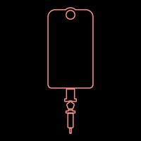 Neon dropper package bottle installator red color vector illustration image flat style