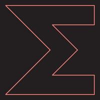 Neon sum symbol red color vector illustration image flat style