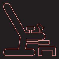 Neon gynecological chair red color vector illustration image flat style