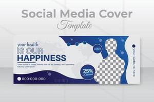 Medical healthcare solution social media display cover web banner design vector