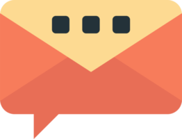 message box with email illustration in minimal style png