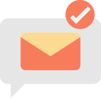 message box with email illustration in minimal style png