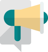 Message box and megaphone illustration in minimal style png