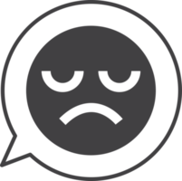 emoji de rosto triste na ilustração da caixa de texto em estilo minimalista png
