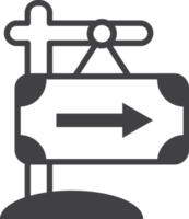 right turn sign illustration in minimal style png