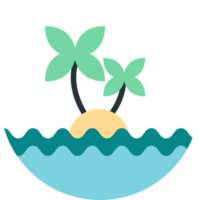 ilustración de la isla del mar en estilo minimalista png