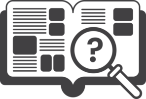book and question mark illustration in minimal style png