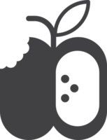 ilustración de manzana mordida en estilo minimalista png