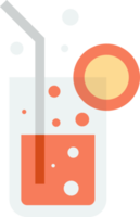 copo de suco com ilustração de limão em estilo minimalista png