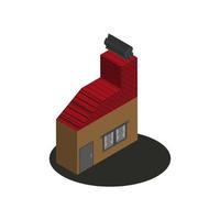 Building icon design with isometric style in 3d shape vector