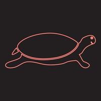 Neon tortoise turtle red color vector illustration image flat style