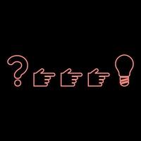 Neon problem solution concept red color vector illustration image flat style