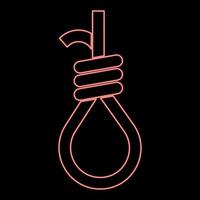 Neon gallows with rope noose red color vector illustration image flat style