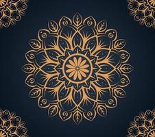 el diseño de mandala floral ornamental de lujo en archivo vectorial de color dorado vector