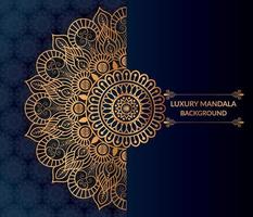 Luxury ornamental mandala background design with golden mandala vector