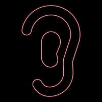 Neon ear red color vector illustration image flat style