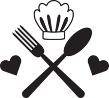 Hand Drawn spoon and fork illustration png