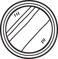 illustration de miroir rond dessiné à la main png