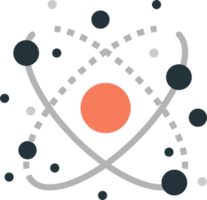 illustration de molécules et d'atomes dans un style minimal png