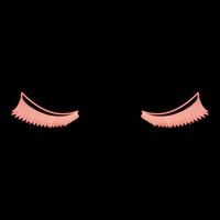 Neon eyelash red color vector illustration image flat style