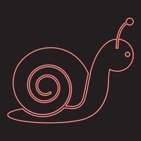 Neon snail red color vector illustration image flat style