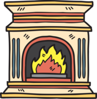 illustration de cheminée de style vintage dessiné à la main png
