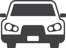 Sedan car from the front view illustration in minimal style png