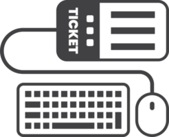 ilustración de teclado y boleto en estilo minimalista png