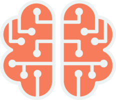 brain and circuit board illustration in minimal style png