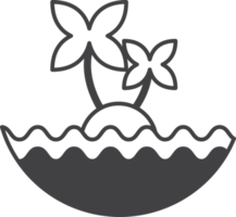 ilustração da ilha do mar em estilo minimalista png