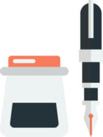 pen and ink bottle illustration in minimal style png