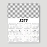 2023 calendar template, clean calendar template vector