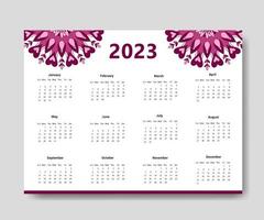 2023 calendar template, clean calendar template vector