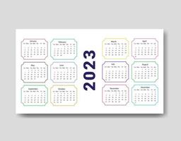 2023 calendar template, clean calendar template vector