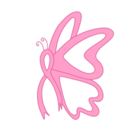 Pink Ribbon With Butterfly Wings png