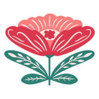 Red Retro Flower png