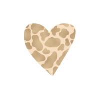 Gold Cow Pattern Heart png