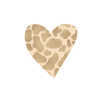 coeur motif vache or png